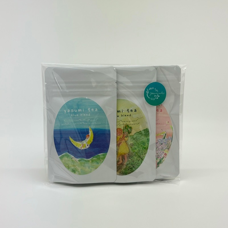 【棚田の花段ハーブ使用】yasumirelax／ヤスミティー３色楽しめるセット　2包入り×3色