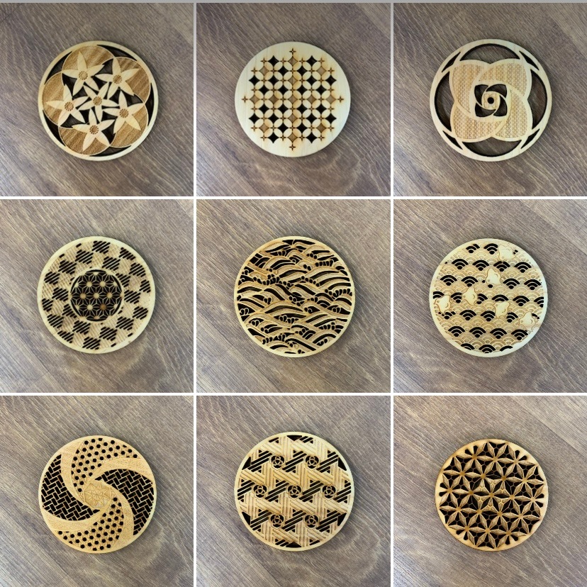 【伝統文様コースター】分銅つなぎ