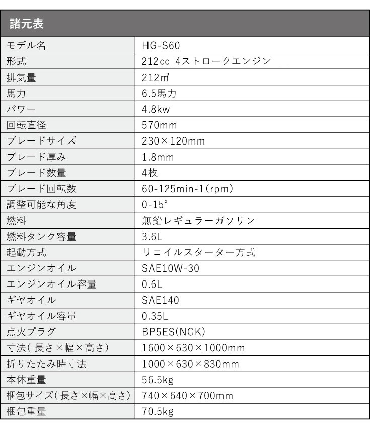 エンジン式パワートロウェル ディスク付き HG-S60