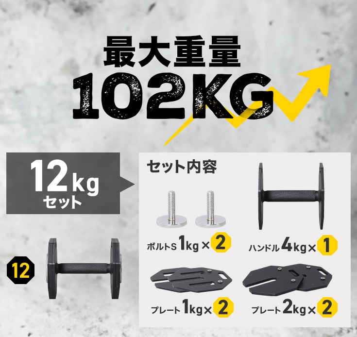 可変式ダンベル 36kg×2個 HG-OIDB36