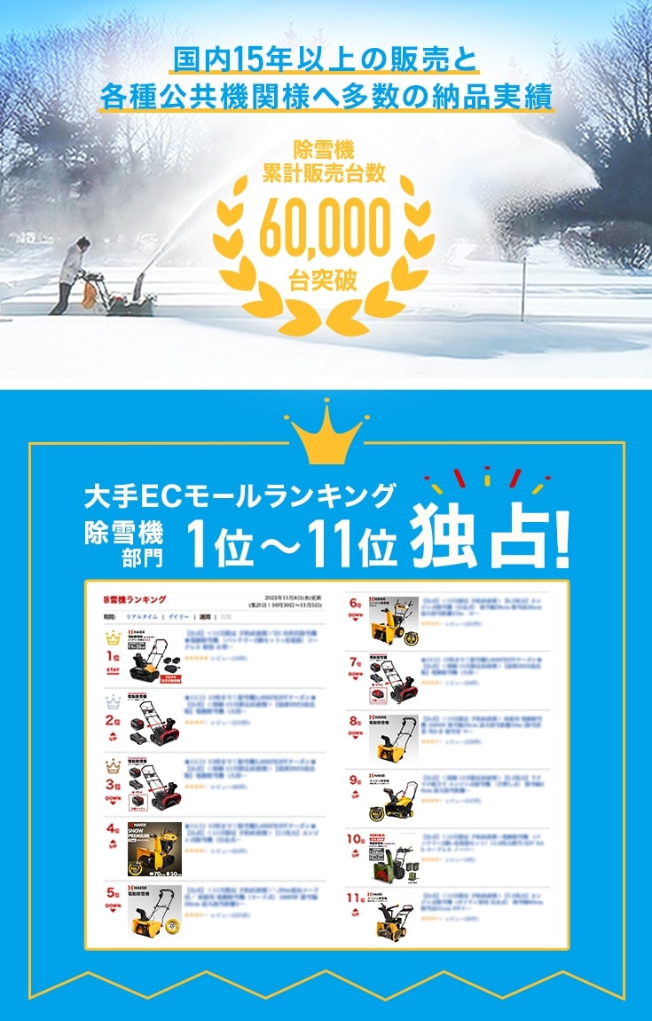 即納】充電式電動除雪機 大容量バッテリー1個+急速充電器1個 SNE402