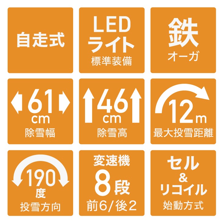 自走式エンジン除雪機 10L携行缶セット HG-K6560C-2