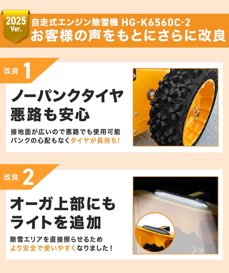 自走式エンジン除雪機 10L携行缶セット HG-K6560C-2