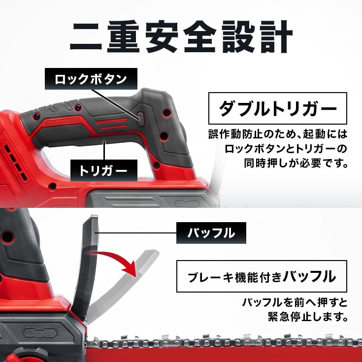 充電式ハンディチェーンソー 本体のみ/バッテリー付属なし YS-ECS1812