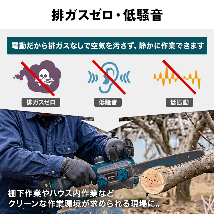 充電式ハンディチェーンソー 本体のみ/バッテリー付属なし HG-ECS1812