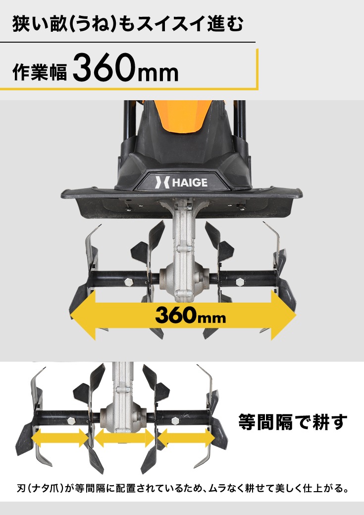 電動耕うん機 20mコード付き HG-ETL36