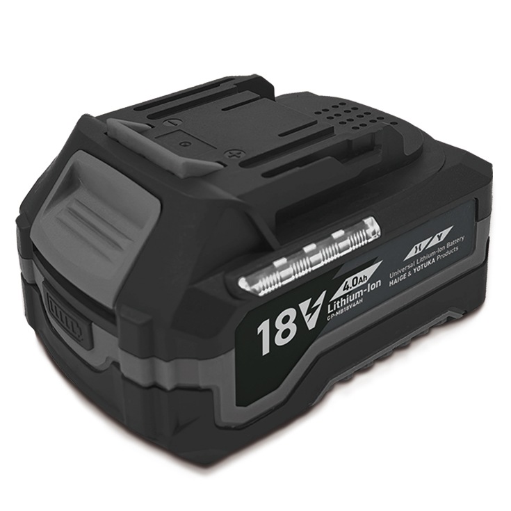 リチウムイオンバッテリー 18V 4Ah／GP-MB18V4AH／対応商品：除雪ショベル EP-SS-LD01（2025年12月発送分以降の機種）、電動ブロワHG-EB18 ※充電器別売り