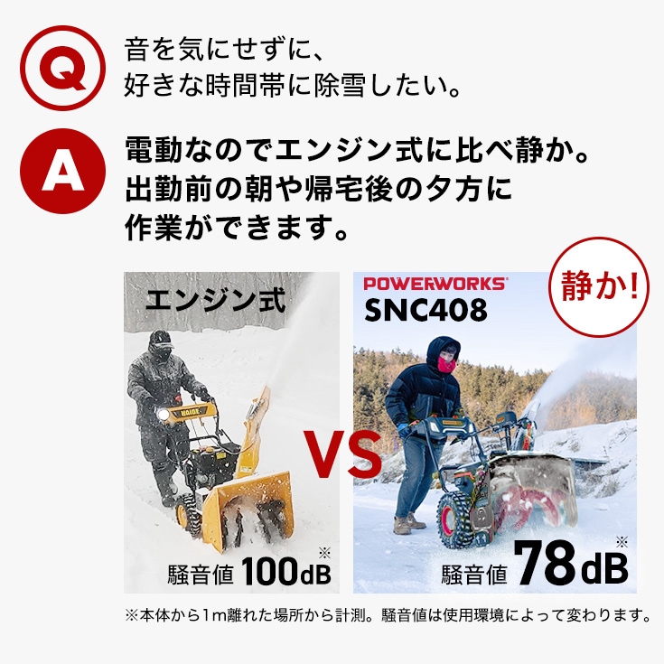 充電式電動除雪機 大容量バッテリー2個+充電器1個 SNC408 | 除雪