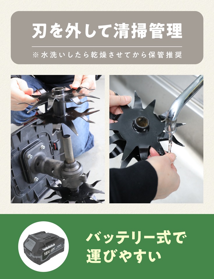 電動耕うん機 本体のみ（バッテリーなし） HG-ETL1823