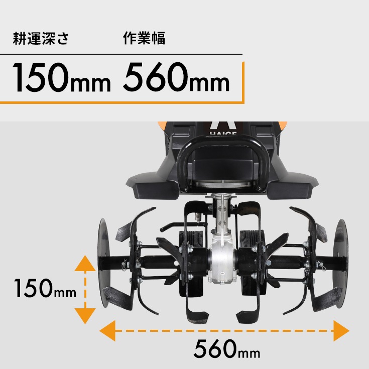 電動耕うん機 本体（バッテリーなし）＋うね立て機セット HG-ETL4056