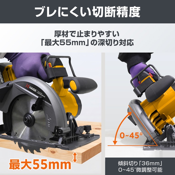 バッテリー式 電動丸ノコ  バッテリー/充電器セット 他社バッテリー対応 HG-ETCS18V165