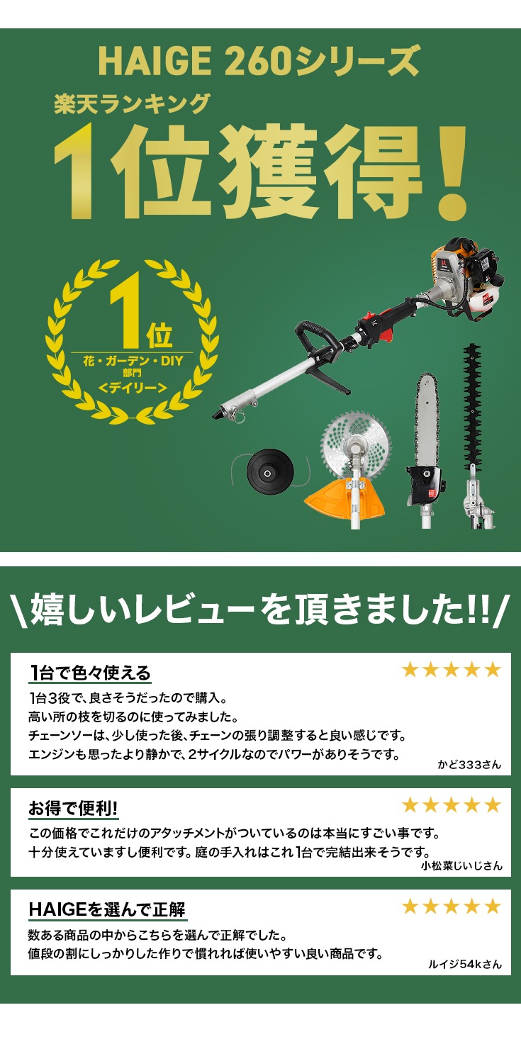 多機能園芸機 HG-BC260T