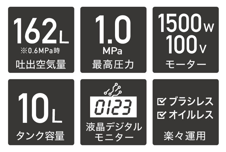 エアーコンプレッサー 10L YS-DC990-10
