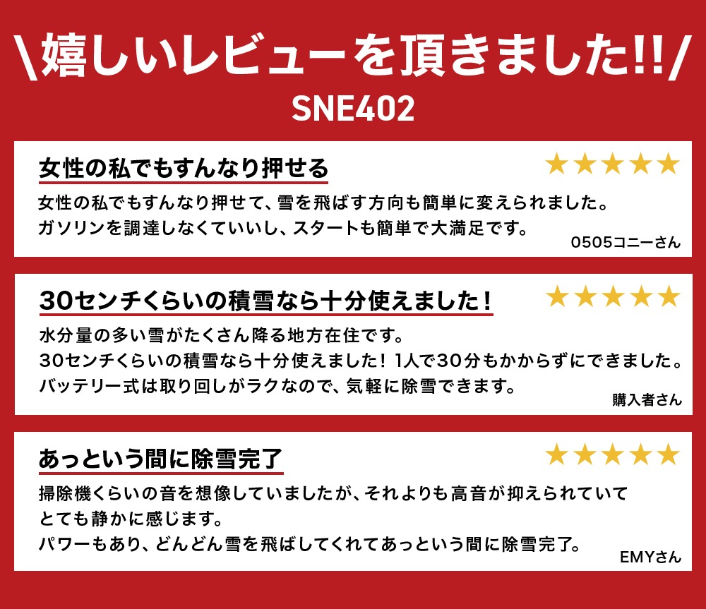 充電式電動除雪機 大容量バッテリー2個+急速充電器1個 SNE402