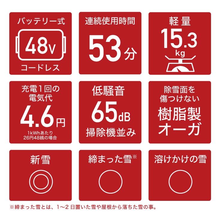 充電式電動除雪機 大容量バッテリー2個+急速充電器1個 SNE402