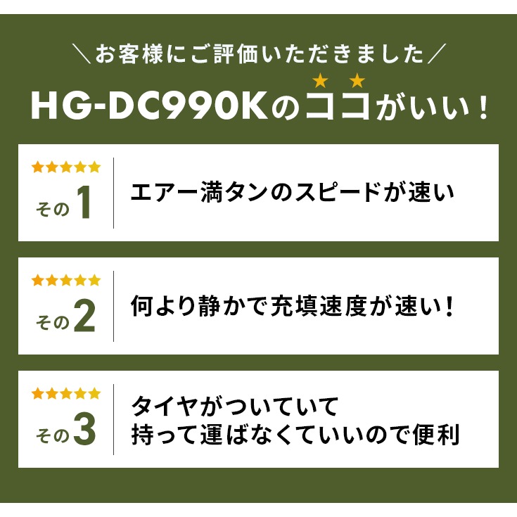 エアーコンプレッサー 17L HG-DC990K