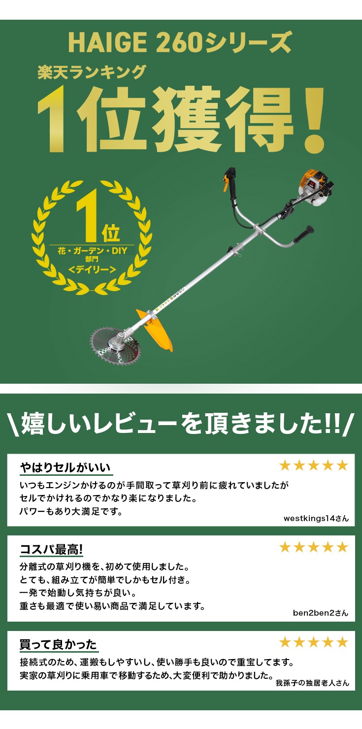 エンジン式草刈機 HG-BC260S