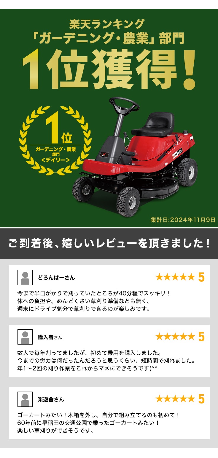 エンジン式乗用草刈機 HG-SK9950K