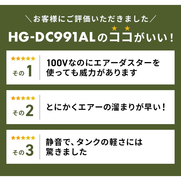 【リユース品】エアーコンプレッサー 36L HG-DC991AL