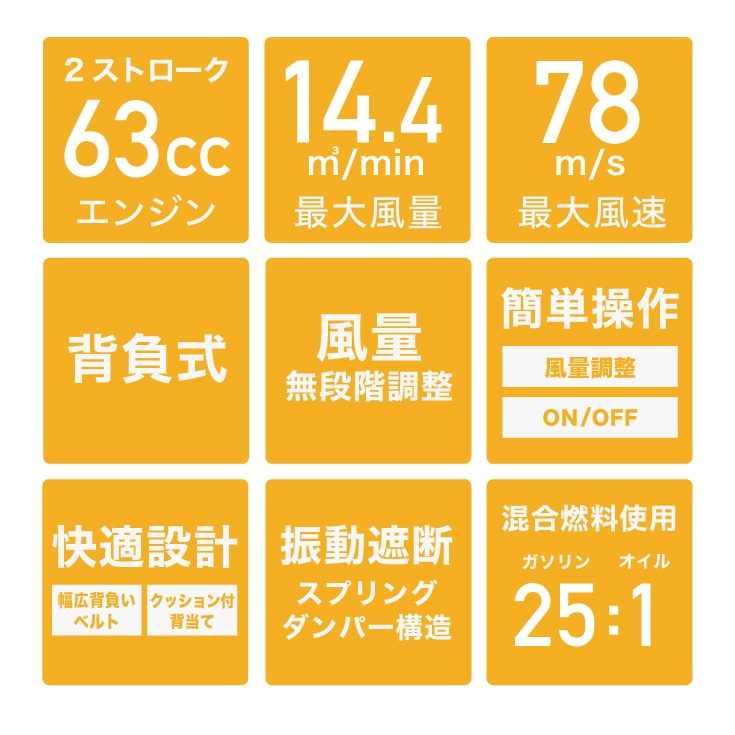 【リユース品】背負い式エンジンブロワー HG-B263B