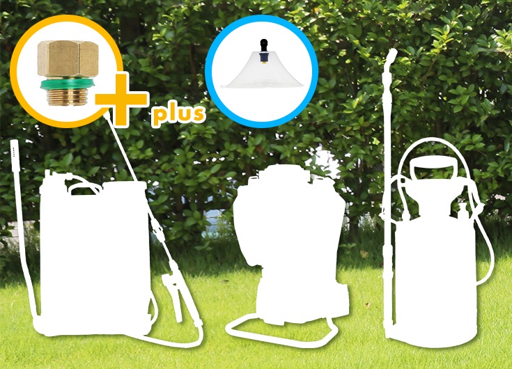 噴霧器用 三角形型飛散防止ノズル (透明) 飛散防止カバー 異径金具セット 【汎用品】