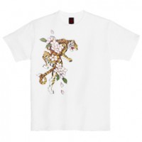 和柄Ｔシャツ　桜虎　[レディース半袖]|和柄Ｔシャツ [半袖,レディース,通常プリント]|和柄Ｔシャツ [レディース半袖]