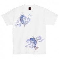 和柄Ｔシャツ　暴れ鯉　[レディース半袖]|和柄Ｔシャツ [半袖,レディース,通常プリント]|和柄Ｔシャツ [レディース半袖]