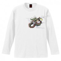 和柄Ｔシャツ　睨み龍　[レディース長袖]|和柄Ｔシャツ [長袖,レディース,通常プリント]|和柄Ｔシャツ [レディース長袖]