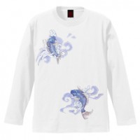 和柄Ｔシャツ　昇り鯉　[レディース長袖]|和柄Ｔシャツ [長袖,レディース,通常プリント]|和柄Ｔシャツ [レディース長袖]