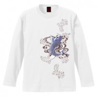 和柄Ｔシャツ　暴れ鯉　[レディース長袖]|和柄Ｔシャツ [長袖,レディース,通常プリント]|和柄Ｔシャツ [レディース長袖]