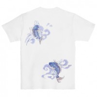 和柄Ｔシャツ　昇り鯉　[レディース半袖 (バックプリント)]|和柄Ｔシャツ [半袖,レディース,バックプリント]|和柄Ｔシャツ [レディース半袖]