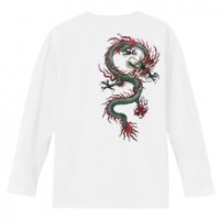和柄Ｔシャツ　昇龍　[レディース長袖 (バックプリント)]|和柄Ｔシャツ [長袖,レディース,バックプリント]|和柄Ｔシャツ [レディース長袖]