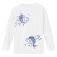 和柄Ｔシャツ　昇り鯉　[レディース長袖 (バックプリント)]|和柄Ｔシャツ [長袖,レディース,バックプリント]|和柄Ｔシャツ [レディース長袖]
