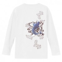 和柄Ｔシャツ　暴れ鯉　[レディース長袖 (バックプリント)]|和柄Ｔシャツ [長袖,レディース,バックプリント]|和柄Ｔシャツ [レディース長袖]
