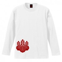 和柄家紋Ｔシャツ　豊臣五七桐家紋　[メンズ長袖]|和柄家紋_通常プリント|和柄家紋Ｔシャツ[メンズ長袖]
