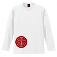 和柄家紋Ｔシャツ　上杉笹家紋　[メンズ長袖]|和柄家紋_通常プリント|和柄家紋Ｔシャツ[メンズ長袖]