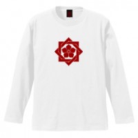 和柄家紋Ｔシャツ　龍馬桔梗家紋　[メンズ長袖]|和柄家紋_通常プリント|和柄家紋Ｔシャツ[メンズ長袖]