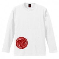 和柄家紋Ｔシャツ　黒田藤巴家紋　[メンズ長袖]|和柄家紋_通常プリント|和柄家紋Ｔシャツ[メンズ長袖]