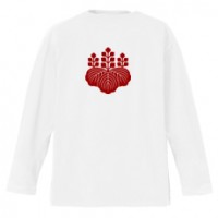 和柄家紋Ｔシャツ　豊臣五七桐家紋　[メンズ長袖 (バックプリント)]|和柄家紋_バックプリント|和柄家紋Ｔシャツ[メンズ長袖]