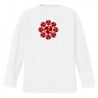 和柄家紋Ｔシャツ　上杉九曜巴家紋　[メンズ長袖 (バックプリント)]|和柄家紋_バックプリント|和柄家紋Ｔシャツ[メンズ長袖]