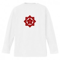 和柄家紋Ｔシャツ　龍馬桔梗家紋　[メンズ長袖 (バックプリント)]|和柄家紋_バックプリント|和柄家紋Ｔシャツ[メンズ長袖]