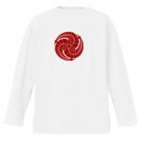 和柄家紋Ｔシャツ　黒田藤巴家紋　[メンズ長袖 (バックプリント)]|和柄家紋_バックプリント|和柄家紋Ｔシャツ[メンズ長袖]