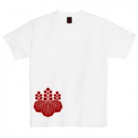 和柄家紋Ｔシャツ　豊臣五七桐家紋　[レディース半袖]|和柄家紋_通常プリント|和柄家紋Ｔシャツ[レディース半袖]