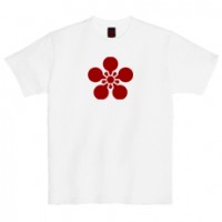 和柄家紋Ｔシャツ　前田加賀梅鉢家紋　[レディース半袖]|和柄家紋_通常プリント|和柄家紋Ｔシャツ[レディース半袖]