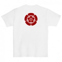 和柄家紋Ｔシャツ　織田木瓜家紋　[レディース半袖 (バックプリント)]|和柄家紋_バックプリント|和柄家紋Ｔシャツ[レディース半袖]
