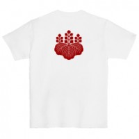 和柄家紋Ｔシャツ　豊臣五七桐家紋　[レディース半袖 (バックプリント)]|和柄家紋_バックプリント|和柄家紋Ｔシャツ[レディース半袖]