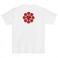 和柄家紋Ｔシャツ　上杉九曜巴家紋　[レディース半袖 (バックプリント)]|和柄家紋_バックプリント|和柄家紋Ｔシャツ[レディース半袖]