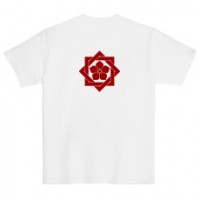 和柄家紋Ｔシャツ　龍馬桔梗家紋　[レディース半袖 (バックプリント)]|和柄家紋_バックプリント|和柄家紋Ｔシャツ[レディース半袖]