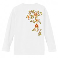 和柄Ｔシャツ　唐花唐草　[レディース長袖(バックプリント)]|和柄Ｔシャツ [長袖,レディース,バックプリント]|和柄Ｔシャツ [レディース長袖]