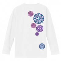 和柄Ｔシャツ　唐花丸紋様　[レディース長袖(バックプリント)]|和柄Ｔシャツ [長袖,レディース,バックプリント]|和柄Ｔシャツ [レディース長袖]